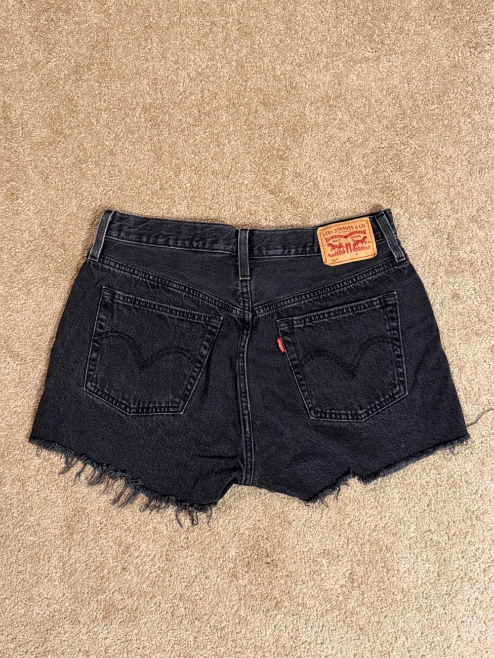 Levi's Black 501 Black Denim Shorts - Picture 2 of 5